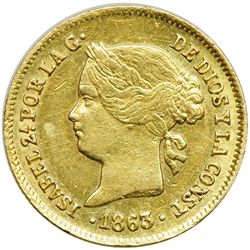 Philippines. Peso, 1863. EF