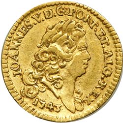 Portugal. 1/2 Escudo (800 Reis), 1743. VF