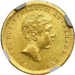 Portugal. 1000 Reis, 1855. NGC AU58