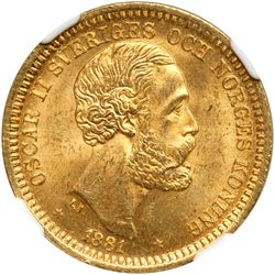 Sweden. 20 Kronor, 1881-EB. NGC MS64