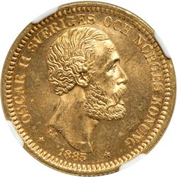 Sweden. 20 Kronor, 1885-EB. NGC MS65