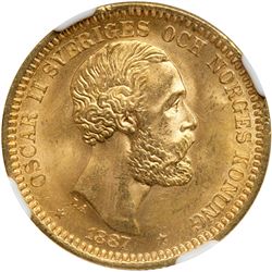 Sweden. 20 Kronor, 1887-EB. NGC MS65