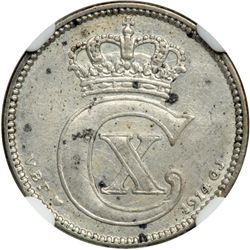 Denmark. 25 Ore, 1914-VBP GJ. NGC AU