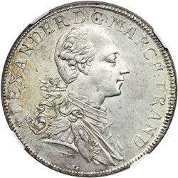 German States - Brandenburg-Ansbach. Taler, 1777-G. NGC MS62