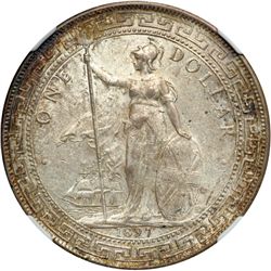 Great Britain. Trade Dollar, 1897/6-B. NGC AU58