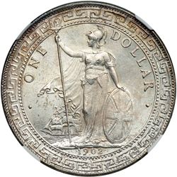 Great Britain. Trade Dollar, 1902-B. NGC MS63