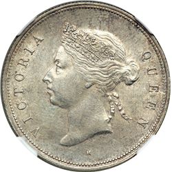 Hong Kong. 50 Cents, 1891-H. NGC AU55