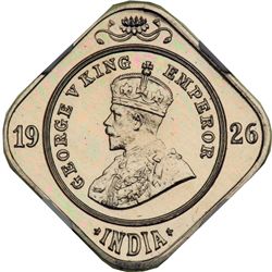 India - British. 2 Annas, 1926 (B). NGC MS64