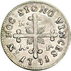 Italian States - Naples. Carlino, 1791-P / AP. NGC AU55