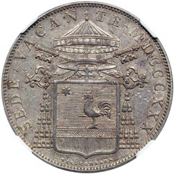 Italian States - Papal/Roman States. Scudo, 1830-B. NGC EF45