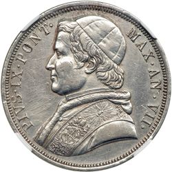 Italian States - Papal/Roman States. Scudo, 1853-R. NGC AU