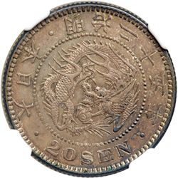 Japan. 20 Sen, Meiji-25 (1892). NGC MS62