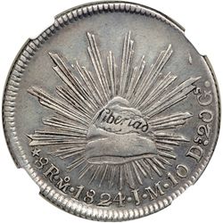 Mexico. 8 Reales, 1824-Mo JM. NGC EF40