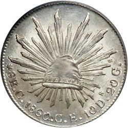 Mexico. 8 Reales, 1860-C CE. PCGS MS63