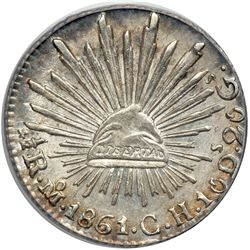 Mexico. 1/2 Real, 1861-Mo CH. PCGS MS63