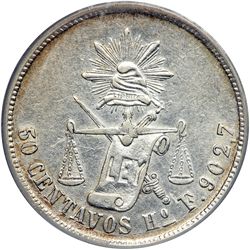 Mexico. 50 Centavos, 1877-Ho F. PCGS AU50