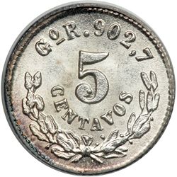 Mexico. 5 Centavos, 1886-Go R. PCGS MS66