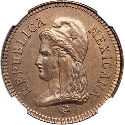 Mexico. Pattern 2 Centavos, 1890. NGC MS63