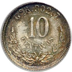 Mexico. 10 Centavos, 1892-Go R. PCGS MS64