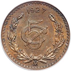 Mexico. 5 Centavos, 1927-Mo. PCGS MS62