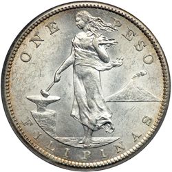 Philippines. Peso, 1909-S. ANACS MS62