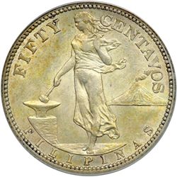 Philippines. 50 Centavos, 1918-S. ANACS AU55