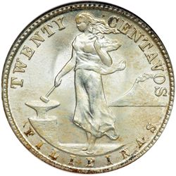 Philippines. 20 Centavos, 1944-D/S. ANACS MS65