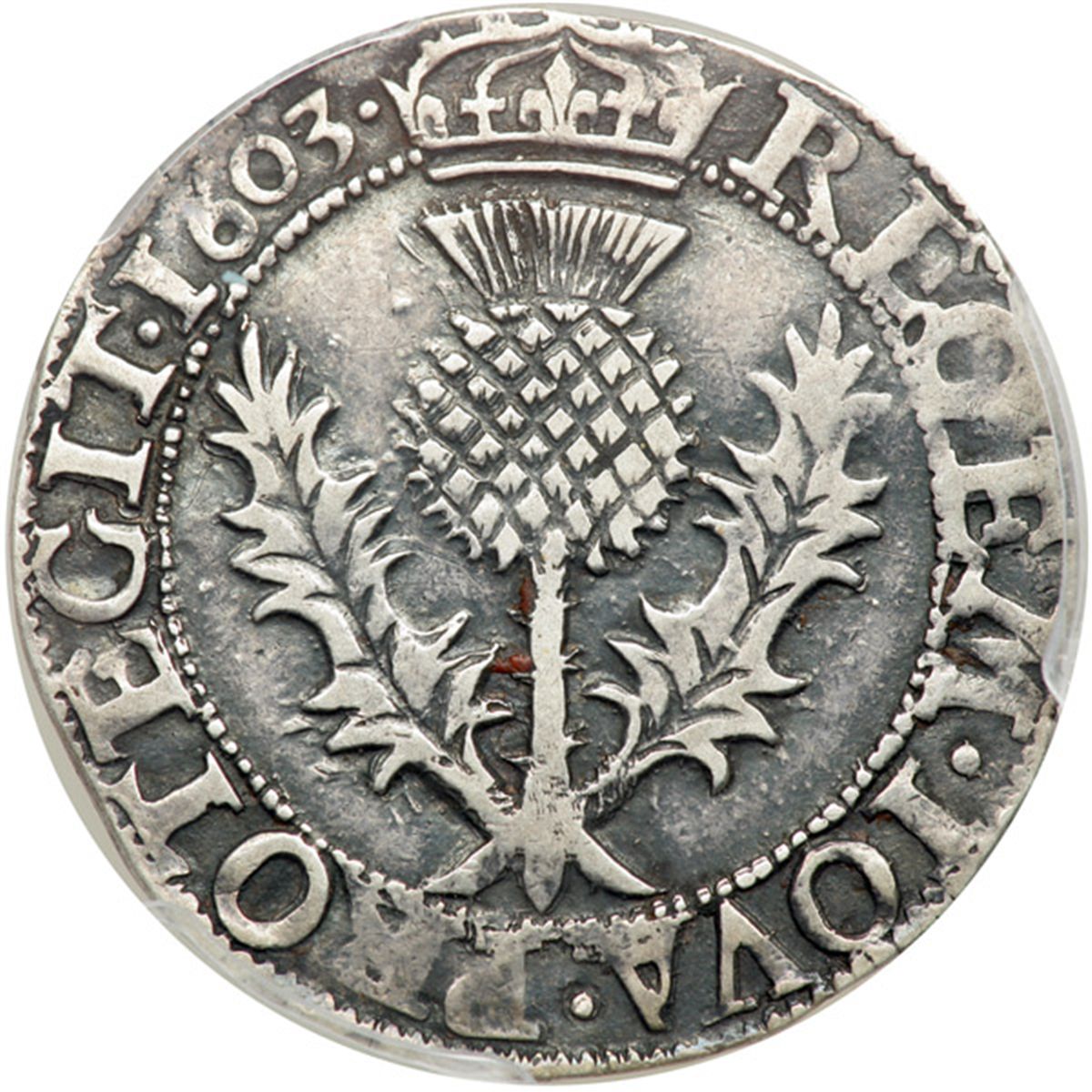 Scotland Thistle Merk 1603 PCGS VF30 scotland-thistle-merk-1603-pcgs-vf30