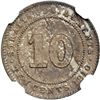 Image 2 : Straits Settlements. 10 Cents, 1910-B. NGC AU55