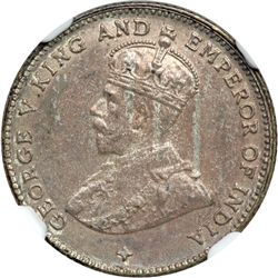 Straits Settlements. 10 Cents, 1918. NGC AU58