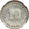 Image 2 : Straits Settlements. 10 Cents, 1918. NGC AU58