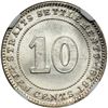Image 2 : Straits Settlements. 10 Cents, 1919. NGC MS64