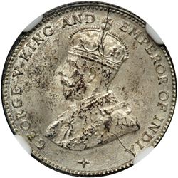 Straits Settlements. 10 Cents, 1919. NGC MS64