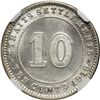 Image 2 : Straits Settlements. 10 Cents, 1919. NGC MS63