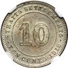 Image 2 : Straits Settlements. 10 Cents, 1919. NGC MS62