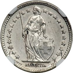 Switzerland. 1/2 Franc, 1875-B. NGC AU