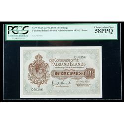 Falkland Islands SCWPM# 4a, 19.5.1938 10 Shillings. PCG