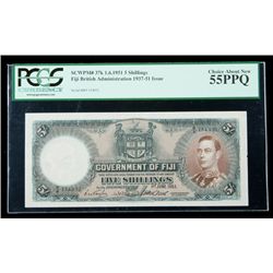 Fiji SCWPM# 37k, 1.6.1951 5 Shillings. PCGS Choice Abou