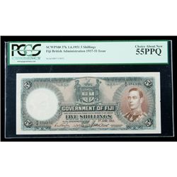 Fiji SCWPM# 37k, 1.6.1951 5 Shillings. PCGS Choice Abou