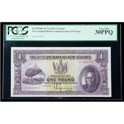 New Zealand SCWPM# 155, 1.8.1934 1 Pound. PCGS Very Fin