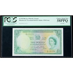 Rhodesia & Nyasaland SCWPM# 21a, 13.5.1957 1 Pound. PCG