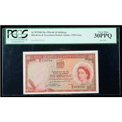 Rhodesia & Nyasaland SCWPM# 20a, 30.3.1957 10 Shillings