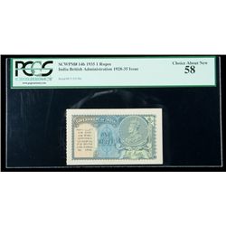 India SCWPM# 14b, 1935 1 Rupee. PCGS Choice About New 5