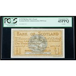 Scotland SCWPM# 96a, 1945 1 Pound. PCGS Extremely Fine