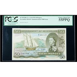 Seychelles SCWPM# 17c, 1.10.1970 50 Rupees. PCGS Choice