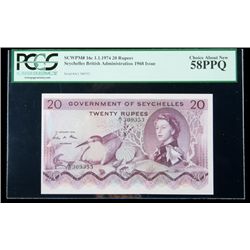 Seychelles SCWPM# 16c, 1.1.1974 20 Rupees. PCGS Choice