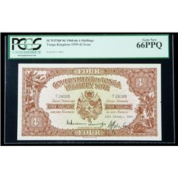 Tonga SCWPM# 9d, 24.10.1960 4 Shillings. PCGS Gem New 6