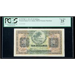 Western Samoa SCWPM# 7c, 10.12.1957 10 Shillings. PCGS