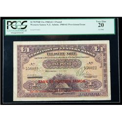 Western Samoa SCWPM# 11a, 1.5.1961 1 Pound. PCGS Very F