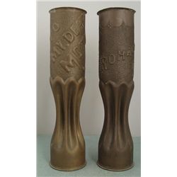 PAIR OF WWI U.S. DOUGHBOY TRENCH ART-SHELLS -FRANCE